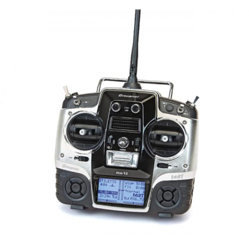 Trasmettitore GRAUPNER MX 12 HOTT 2,4 GHz con batteria singola radio 