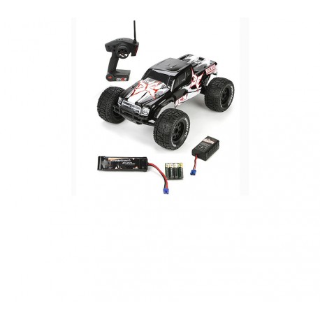 1/10 Ruckus 2WD Brushless Monster Truck RTR, Black/White by ECX